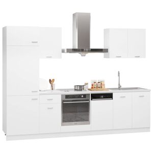 vidaXL Ensemble de 7 meubles de cuisine "Lyon" en bois d'ing&eacute;nierie blanc