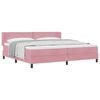 vidaXL Lit &agrave; ressorts avec matelas Rose 200 x 200 cm Polyester