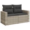 vidaXL Salon de jardin 4 pcs avec coussins gris clair r&eacute;sine tress&eacute;e