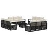 vidaXL Ensemble de canap&eacute; de jardin 13 pc Noir polyrotin