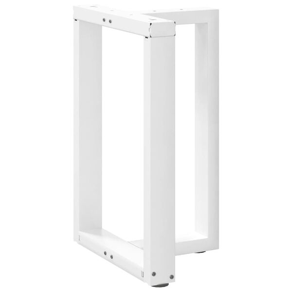 vidaXL Pieds de table &agrave; manger en T, 2 pi&egrave;ces, blanc, 60 x 35 x (72-73) cm, acier