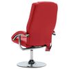 vidaXL Fauteuil de massage avec repose-pieds rouge similicuir