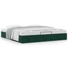 vidaXL Cadre de lit ottoman sans matelas vert fonc&eacute; 200x200 cm velours