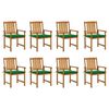 vidaXL Chaises de jardin avec coussins lot de 8 Bois d'acacia solide