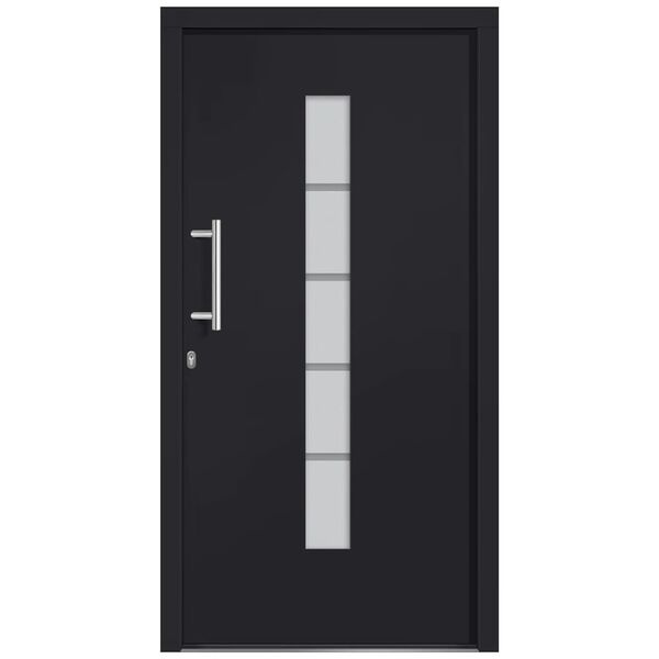 vidaXL Porte d'entr&eacute;e Aluminium et PVC Anthracite 100x200 cm