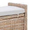 vidaXL Banc de rangement avec coussin Naturel 110 x 40 x 50 cm Rotin