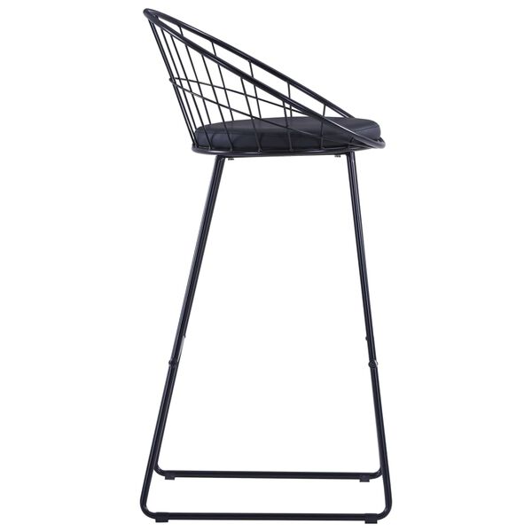 vidaXL Chaises de bar lot de 2 noir similicuir