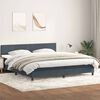 vidaXL Sommier &agrave; lattes de lit et matelas gris fonc&eacute; 180x220cm velours