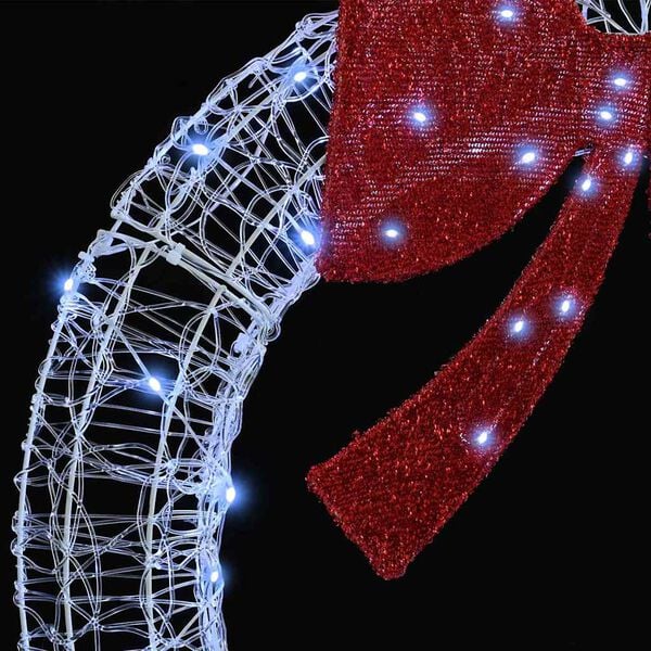 vidaXL Couronne avec 60 LED Blanc froid 75 cm Acrylique