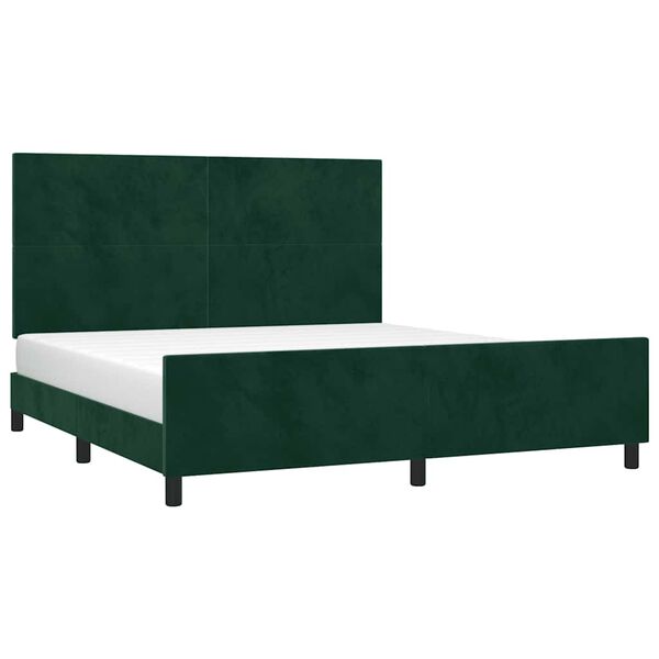 vidaXL Cadre de lit sans matelas vert fonc&eacute; 160x200 cm velours