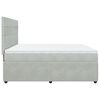 vidaXL Sommier &agrave; lattes de lit et matelas Gris clair 200x200cm Velours