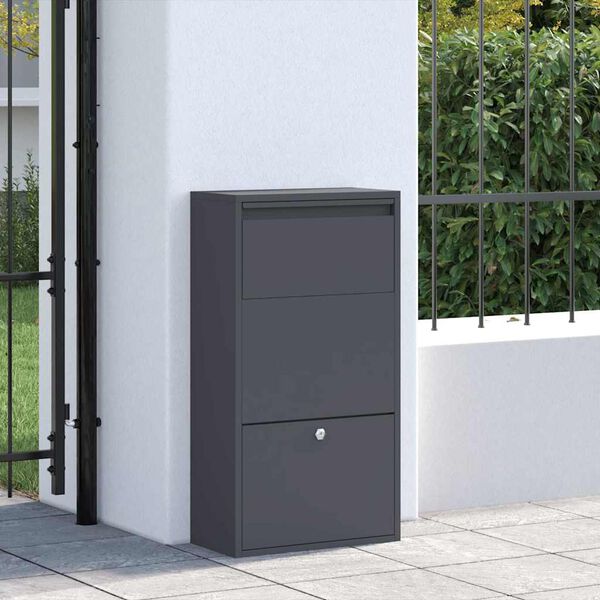 vidaXL Bo&icirc;te de d&eacute;p&ocirc;t de colis Anthracite 44 x 22 x 82 cm Acier