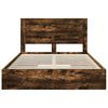 vidaXL Lit de Rangement Ch&ecirc;ne fum&eacute; 160 x 200 cm Bois d'ing&eacute;nierie