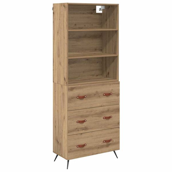 vidaXL Haut Armoire avec tiroir Ch&ecirc;ne artisanal 69,5 x 34 x 180 cm