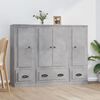vidaXL Buffets 3 pcs gris b&eacute;ton bois d'ing&eacute;nierie