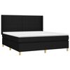 vidaXL Sommier &agrave; lattes de lit matelas et LED Noir 160x200 cm Tissu