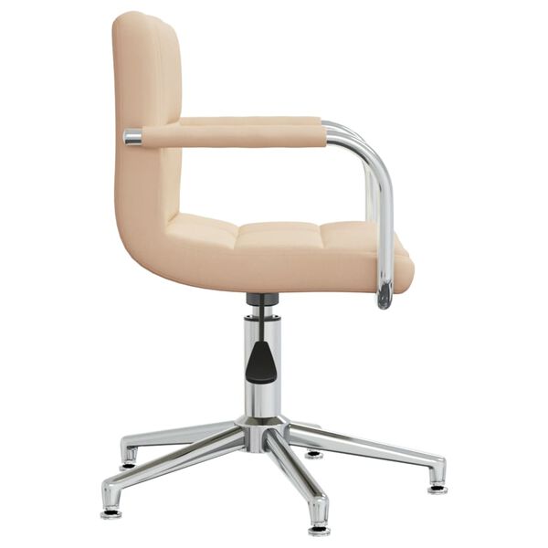 vidaXL Chaise pivotante de salle à manger Crème Tissu