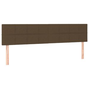 vidaXL T&ecirc;tes de lit Marron fonc&eacute; 160 x 5 x 78/88 cm Tissu