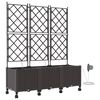 vidaXL Porte-plante de jardin avec irrigation et roues 3 pc Marron PP