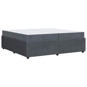 vidaXL Cadre de lit avec matelas Gris fonc&eacute; 200 x 200 cm tissu