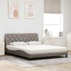 vidaXL Lit avec matelas taupe 160x200 cm tissu