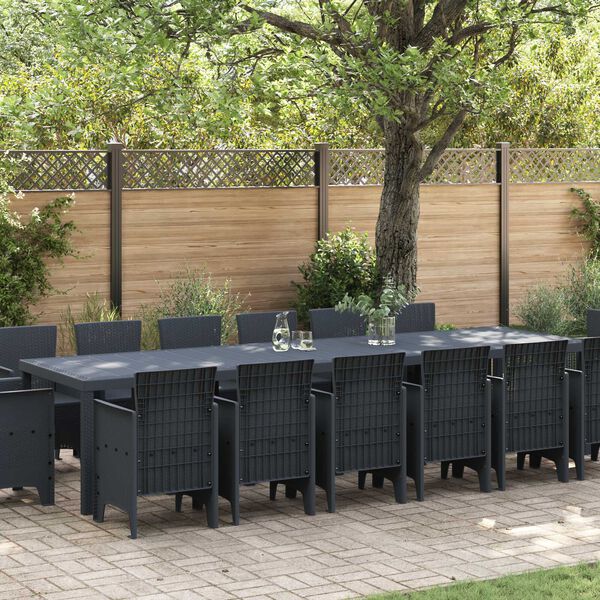 vidaXL Ensemble de salle à manger pour jardin 15 pcs Anthracite