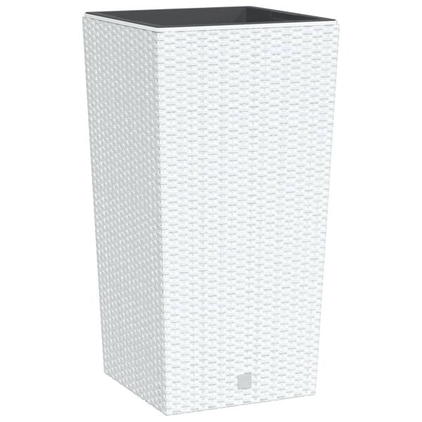 vidaXL Jardinière et intérieur amovible blanc 21 /49 L rotin PP