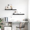 vidaXL &Eacute;tag&egrave;re murale flottante 2 pcs Noir brillant 90x23,5x3,8 cm MDF