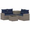 vidaXL Ensemble de Canap&eacute;s 6 pc Gris et bleu marine
