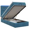 vidaXL Lit coffre avec matelas et LED Bleu fonc&eacute; 90 x 200 cm Velours