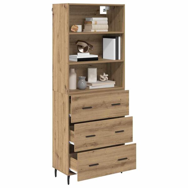 vidaXL Haut Armoire avec tiroir Ch&ecirc;ne artisanal 69,5 x 34 x 180 cm