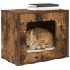 vidaXL Maison pour chat Ch&ecirc;ne fum&eacute; 51 x 30 x 42 cm Bois d'ing&eacute;nierie
