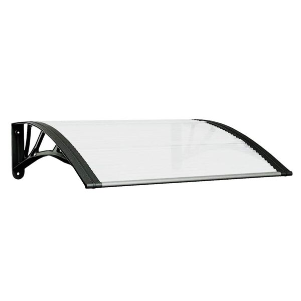 vidaXL Auvent de porte Noir et transparent 80x75 cm Polycarbonate