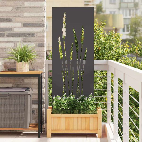 vidaXL &Eacute;cran de confidentialit&eacute; de jardin Floral Noir 50 x 140 cm