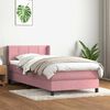 vidaXL Sommier &agrave; lattes de lit avec matelas rose 80x220 cm velours