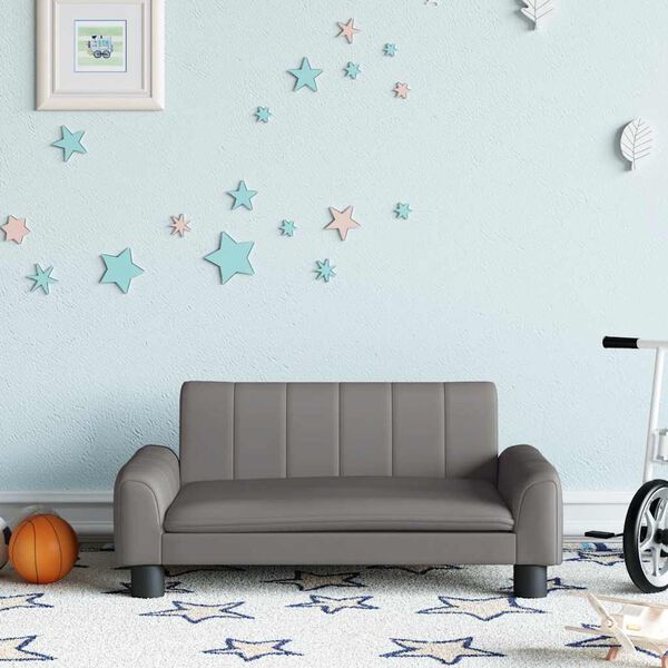 vidaXL Canap&eacute; pour enfants gris 70x45x30 cm similicuir