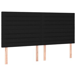 vidaXL T&ecirc;te de lit Noir 160x5x118/128 cm Tissu