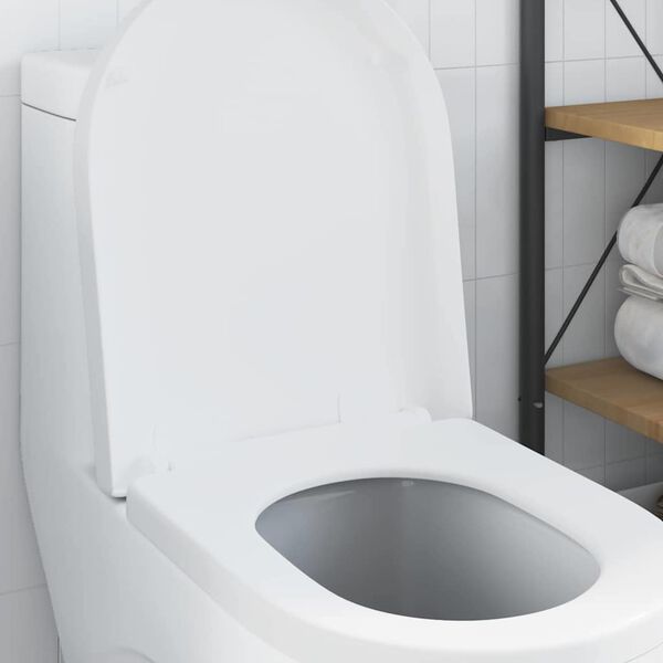 vidaXL Si&egrave;ge de toilette Blanc 48 x 36,5 x 4,5 cm Polypropyl&egrave;ne