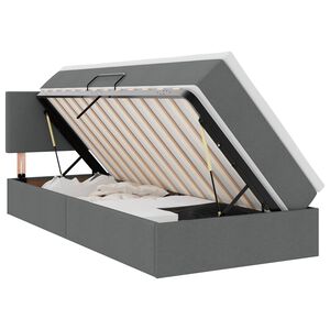 vidaXL Lit avec rangement et matelas Gris fonc&eacute; 90 x 190 cm Velours