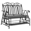 vidaXL Banc coulissant 2 places 114 cm Noir Acier