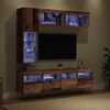 vidaXL Meuble TV avec LED 7 pcs Bois ancien Bois d'ing&eacute;nierie