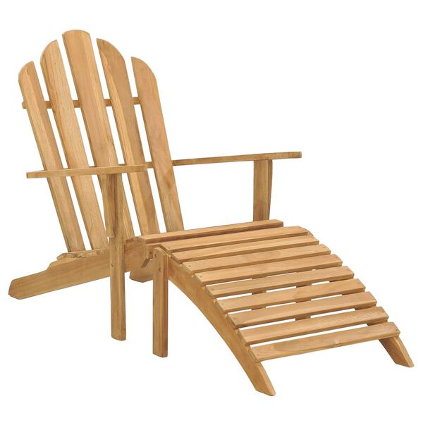 vidaXL Chaises Adirondack avec repose-pieds lot de 2 Bois massif teck