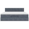 VidaXL Cadre de lit ottoman avec matelas gris foncé 180x200 cm velours