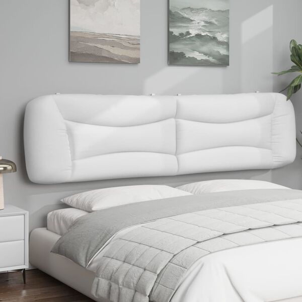 vidaXL Coussin de t&ecirc;te de lit Hvar blanc 200 cm similicuir