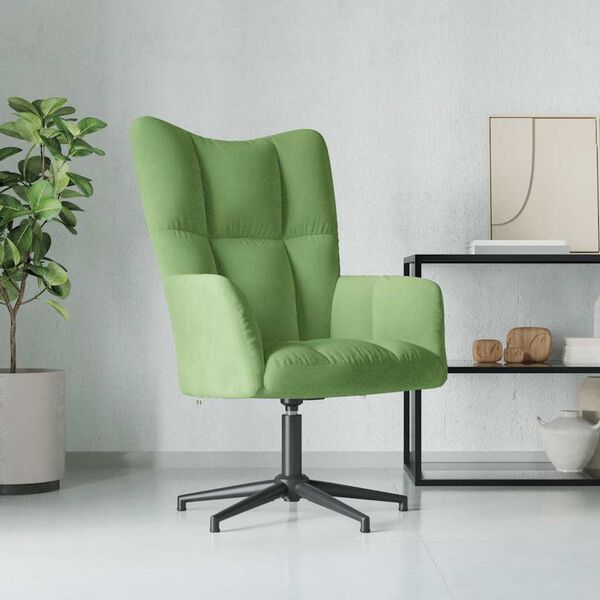 vidaXL Chaise de relaxation Vert clair Velours
