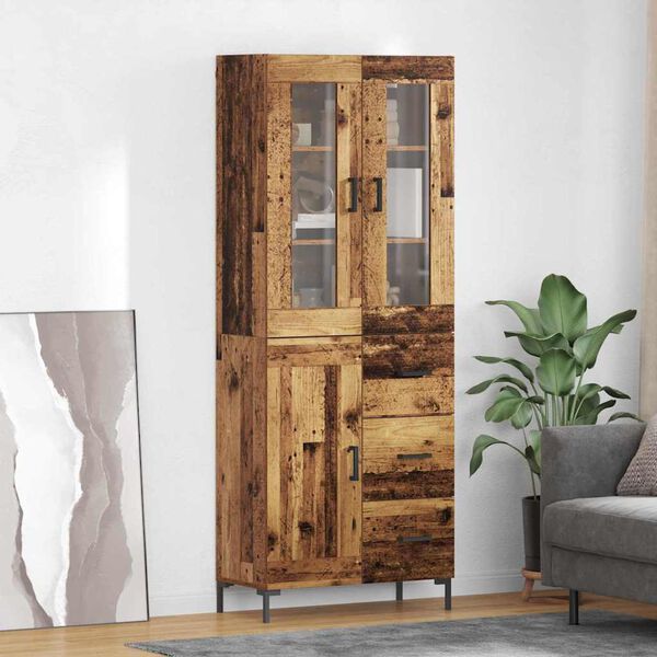 vidaXL Haut Armoire avec tiroir 2 pcs Bois ancien Bois d'ing&eacute;nierie