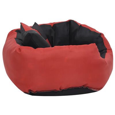 vidaXL Coussin réversible lavable pour chien Rouge et noir 65x50x20 cm
