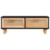 vidaXL Table basse Noir 80x40x30 cm Bois d'ingénierie et pin massif