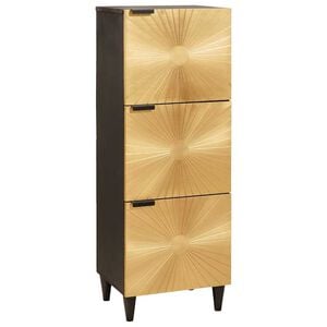 vidaXL Meuble d'appoint avec tiroir Noir et or 40 x 33,5 x 110 cm