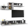 vidaXL Ensemble de meubles TV 6 pcs Gris b&eacute;ton Bois d'ing&eacute;nierie